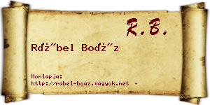Rábel Boáz névjegykártya